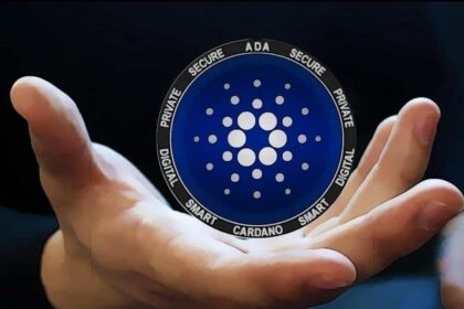 3D dogecoin vault with downward arrow and stacked coins