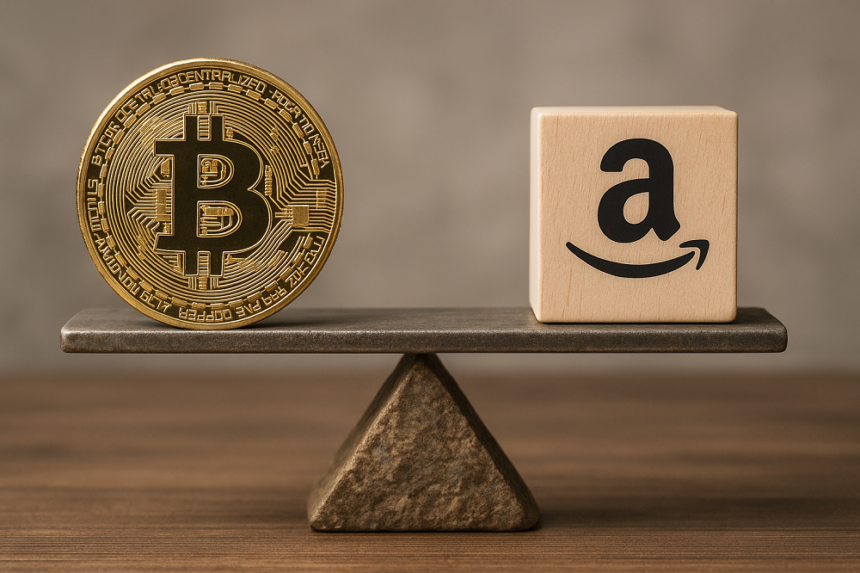 Bitcoin has surpassed the capital letters of its next "rival" Amazon.