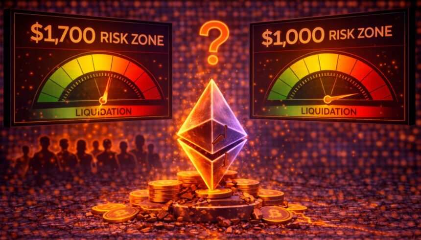 Ethereum Faces Liquidation Zones: Large Holders Cluster Risk Levels Between $1,700 And $1,000