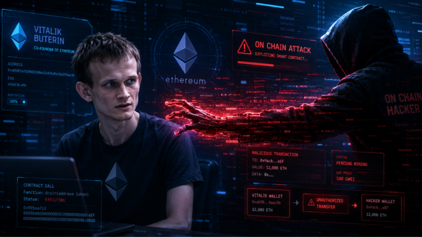 What happened when Vitalik Buterin became the target of an on-chain attack on Ethereum?
