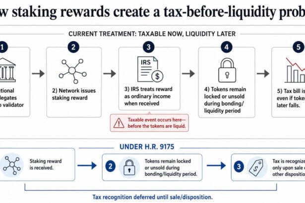 How staking rewards create tax issues before liquidity